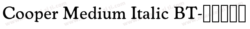 Cooper Medium Italic BT字体转换